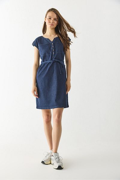 VENA Riva Σκούρο Μπλε Κουμπί μπροστά Regular Fit Jean Φόρεμα - ΣΚΟΥΡΟ ΜΠΛΕ