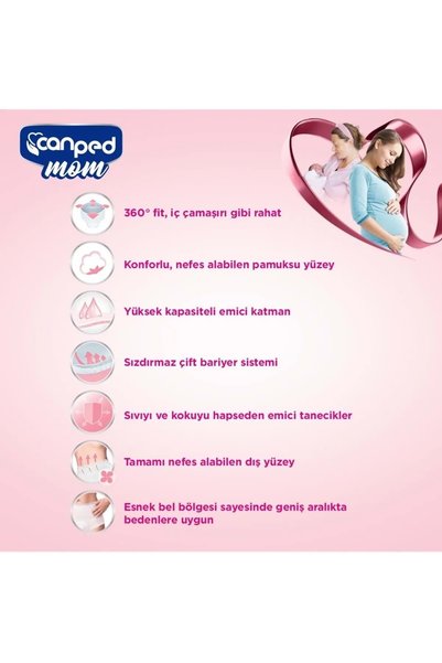 Canped Mom Lohusa Külodu - Külot Bez L - Large - Büyük / XL - Extra Large - (İç Adet 10) Tekli Pk