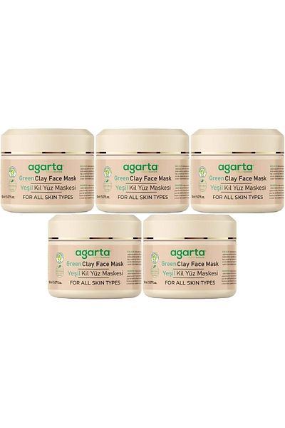 Agarta Natural Green Clay Face Mask 150ml (Set of 5)