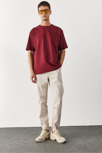 VENA Ανδρικό Μπλουζάκι Oversize Χοντρό - Claret Red