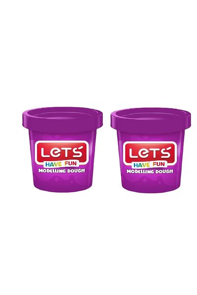 Lets 150 Gram Neon Purple Single Color Play Dough - Double Pack