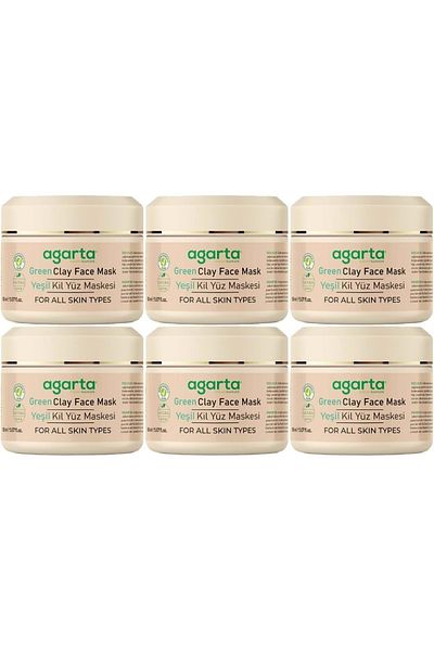 Agarta Natural Green Clay Face Mask 150ml (Set of 6)
