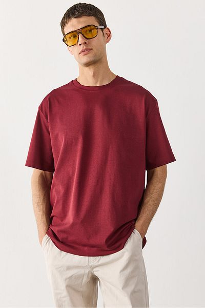 VENA Ανδρικό Μπλουζάκι Oversize Χοντρό - Claret Red