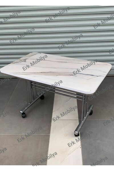 erk mobilya Tekerlekli Orta Sehpa, , Pratik Orta Sehpa, 60x100cm Masa, Tekerli Sehpa