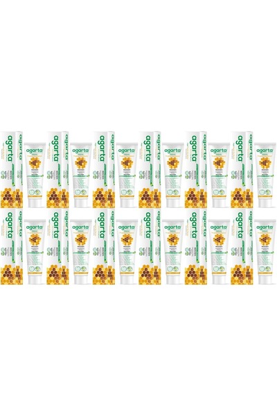 Agarta معجون أسنان طبيعي 100 مل مع العكبر (مجموعة من 12)