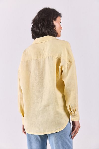 VENA Λινό πουκάμισο Alina Oversize - VANILLA