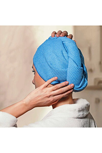 Silva Bakım Seti (Mikrofiber İkili Saç Bonesi Pembe-Mavi + Premium Yüz Temizleme Kesesi)