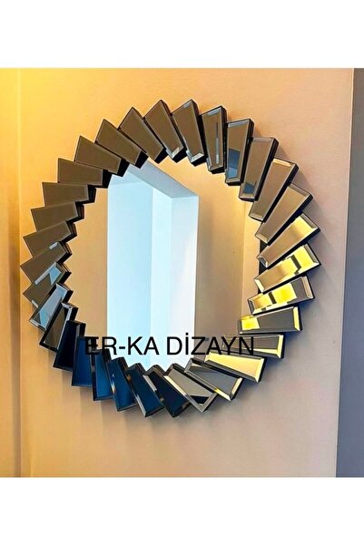 ER-KA DİZAYN 70 Cm Ayna - Ultra Lüks Dresuar-piyano-ayna Takımı Seti AYAKSIZ -çekmeceli FÜME Renk