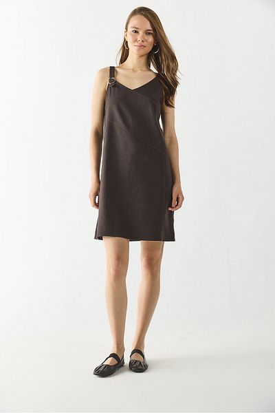 VENA Angelica Regular Fit Λινό Φόρεμα - ΚΑΦΕ