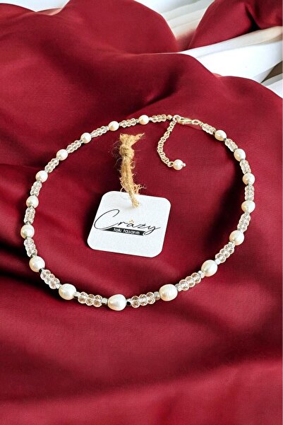 CRAZY TAKI TASARIM HAKİKİ KRİSTAL KUVARS & KÜLTÜR İNCİSİ 925 AYAR GÜMÜŞLÜ KAD...