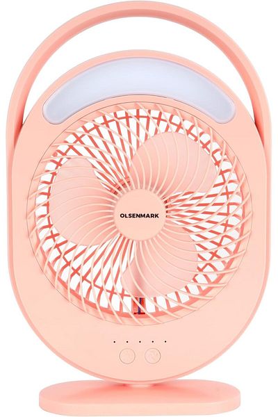 Olsenmark 6” Fan With Led, 2400mah Battery & Usb Charging – Lightweight & Quiet