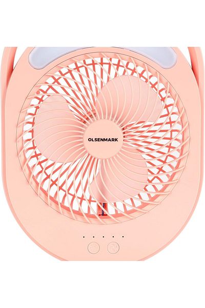 Olsenmark 6” Fan With Led, 2400mah Battery & Usb Charging – Lightweight & Quiet