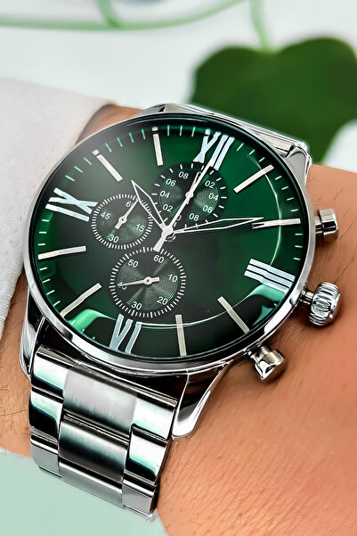 Tulpar Premium Series Green Dial Steel Band Men's Wristwatch
