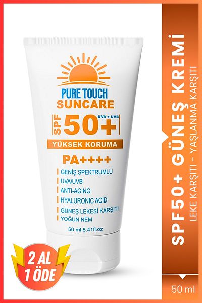 Pure Touch Spf 50+ Anti-Blemish Sunscreen / Pa++++ High Protection, Anti Aging, Face and Body Use