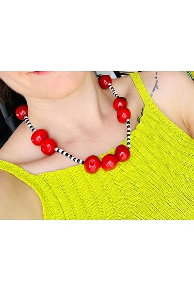 Markiz Takı Brand Cherry Necklace 45 cm + 5 cm Extension