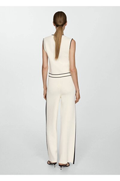 MANGO Woman Kontrast şeritli triko yelek