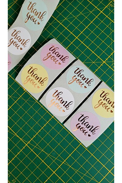 arminow THANK YOU ETİKET STICKER - 3,8 CM ÖLÇÜSÜNDE 40 ADET - ALTIN YALDIZ BA...
