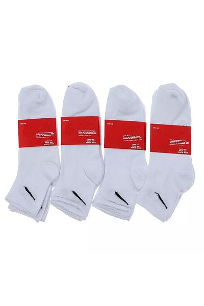 MultiButik 6 Pairs Teak Patterned Flexible Men's Women's Unisex White Cotton College Socks