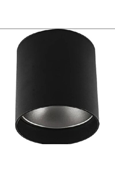 Cata Foça Siyah-Platin Yuvarlak Sıva Üstü Armatür GU-10 Duylu (Ampulsüz)