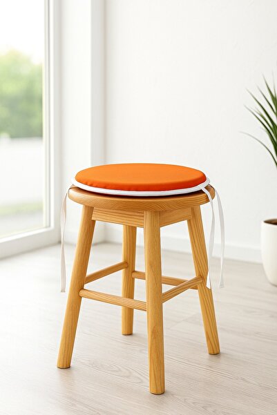 RKN Grup Tabure Sandalye Minderi 30 Q Çapında Bağcıklı 4 Adet