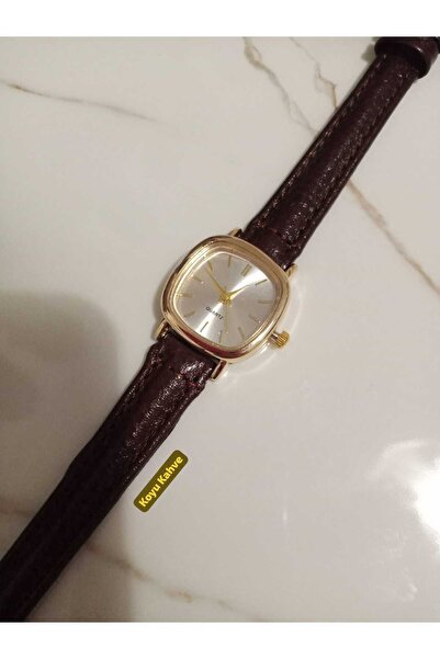 Brality ساعة يد نسائية ريترو فينتاج مينيمال بيضاوية الشكل ذهبية اللون بحزام ب...