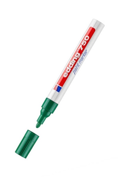 Edding قلم تزيين ووضع العلامات باللون الأخضر (طرف 2 - 4 مم) E-750