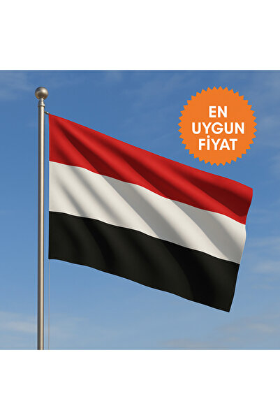 ÇELİKONLİNE Yemen Bayrağı 100x150 cm | Dış Mekan Uyumlu Kumaş | Köşe Bağcıklı...