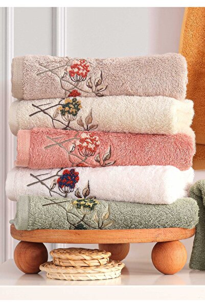 MARİBOR ليفا - منشفة يد مطرزة سوزيني 70% بامبو / 30% قطن - طقم 6 قطع 50x90