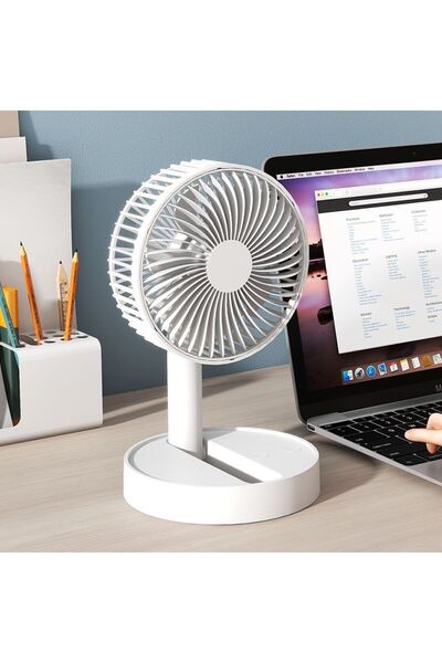 Wexta Ws-108 Beyaz Taşınabilir Döner Başlıklı Şarjlı El Ve Masaüstü Soğutucu Fan Pervane Vantilatör