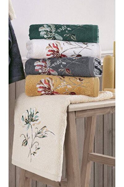 MARİBOR Impero - %70 Bambu / %30 Pamuk Nakışlı El Havlusu - 6'lı Set 50x90