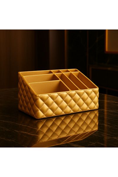 Home Voltrex Design Makeup Organizer |   Desktop Organizer & Cosmetic Box Black, White, Pink and Gold
