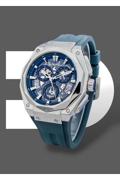 Quantum Original Functions Active 10 Atm Waterproof Silicone Band Men Wristwatch