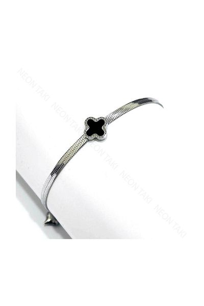 Neon Takı by Atalay Stainless Steel Anklet with Sensitivity Tag and Van Figure and Italian Chain, 10, Silver Color