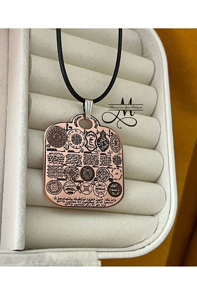 MerveninYaziAtolyesi Reinforced Celb-I Protection Talisman Pure Copper Necklace