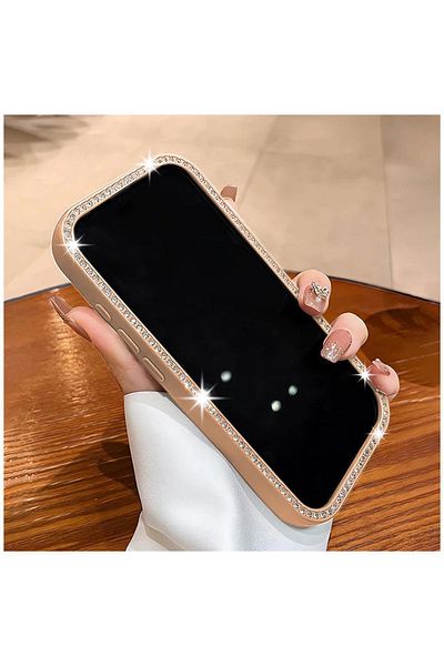 Zebana حافظة متوافقة مع هاتف Apple iPhone 12 Pro Max Zebana Bling Diamond Silicone Case Desert Titanium