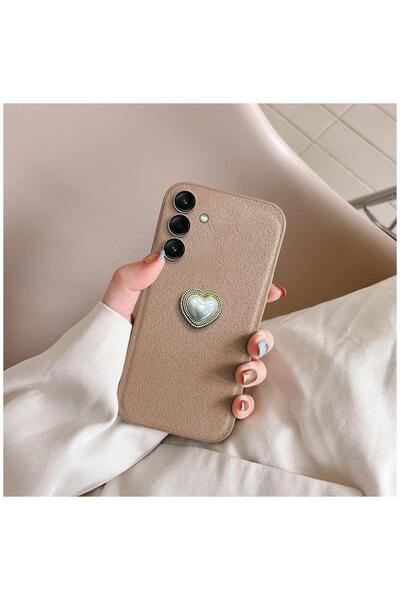 Zebana Samsung Galaxy A17 Compatible Case Velvix Silicone Case Light Brown