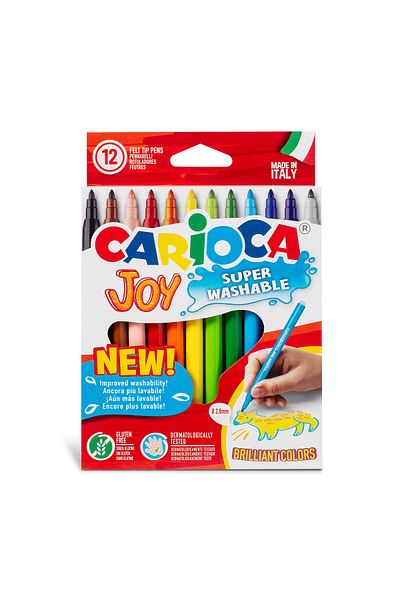 CARIOCA Joy 12-Piece Super Washable Felt Tip Crayons Set