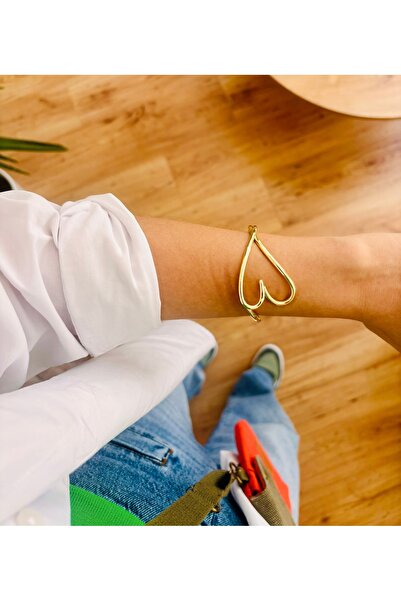 Markiz Takı سوار على شكل قلب ذهبي من العلامة التجارية قابل للتعديل