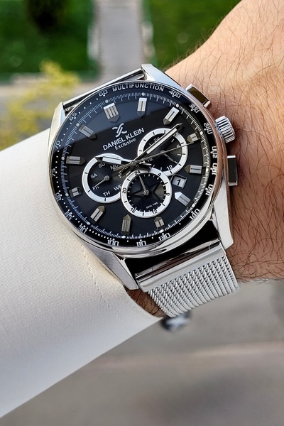 Daniel Klein Kadranı Siyah Kordonu Gümüş Renk İç Göstergeleri Aktif Erkek Kol...