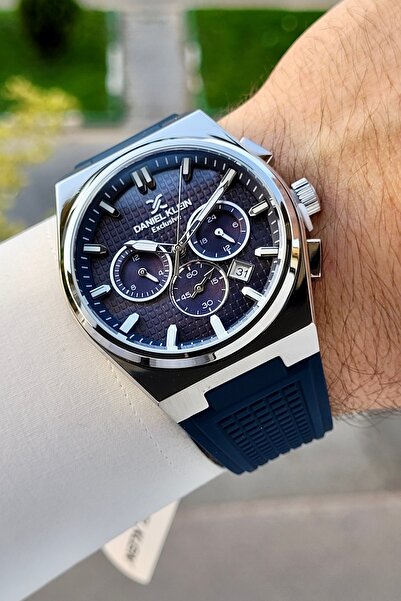 Daniel Klein Kasası Gümüş Kordonu Lacivert Renk 44 Mm Göstergeleri Aktif Erke...