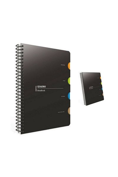Gıpta Quadro 17X24 150 Sheets Pp Cover Spiral Divided Notebook - Checkered