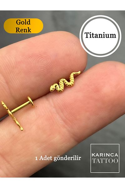 Karınca Piercing Titanium Snake Piercing - Lip, Tragus, Forward Helix, Flat Ear, Conch, Lobe Labret Snake Bites