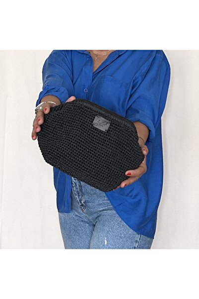 ByTooche İris Burslu Astarlı Kağıt Ip Çanta , Hasır Örgü , Clutch, El Çantası...