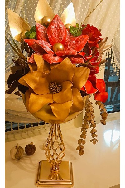 Hatem dekor flower Yapay çiçek Ultra boy gold ahtapot ayak vazoda latex çiçek...