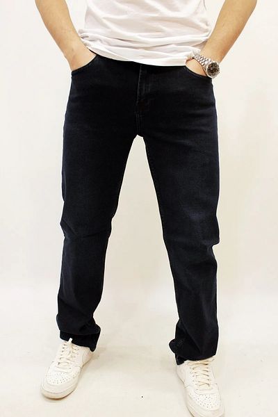 Twister Jeans Мъжки тъмносини дънки с права кройка Milano 707-02, синьо-черни
