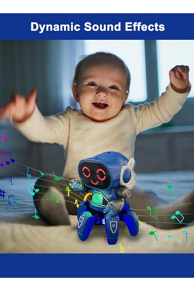 PLAYZO Robot Bot Pioneer – Musical Light-Up Dancing Robot Toy for Kids Interactive Movement