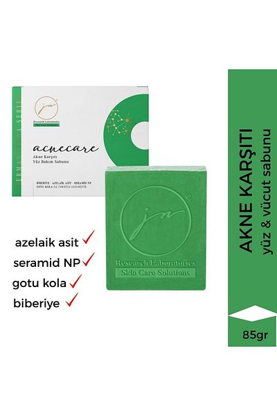 Jimena Natural Anti-Acne Pore Firming Oily Skin Ceramide Np & Azelaic Acid & Gotu Kola Soap 85 Gr