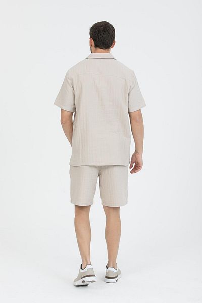 Store Casual summer outfit for men |   100% cotton shirt & shorts set