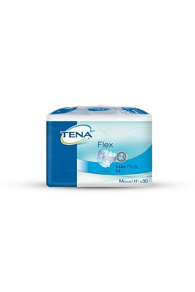 TENA Flex Plus Adult Diapers with Belt with Breathable Medium, 30 Count