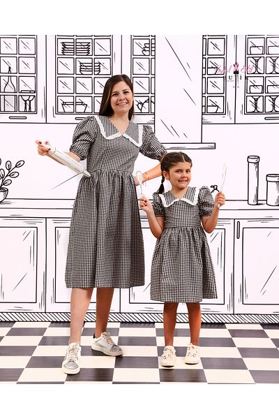 EYLÜL ELİF BUTİK Eylul Elif Boutique Vintage Pitikare Combinații de haine pentru mamă și fată (mama - copil nu se vinde separat)